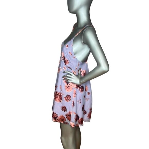 For Love & Lemons Purple Floral Mini Slip Dress & Sheer Kimono Duster Set O/S & - Picture 8 of 15